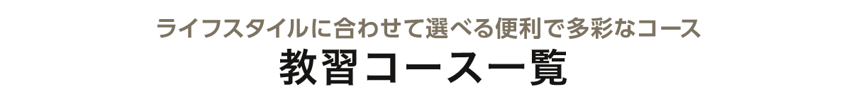 ライフスタイルに合わせて選べる便利で多彩なコース　教習コース一覧